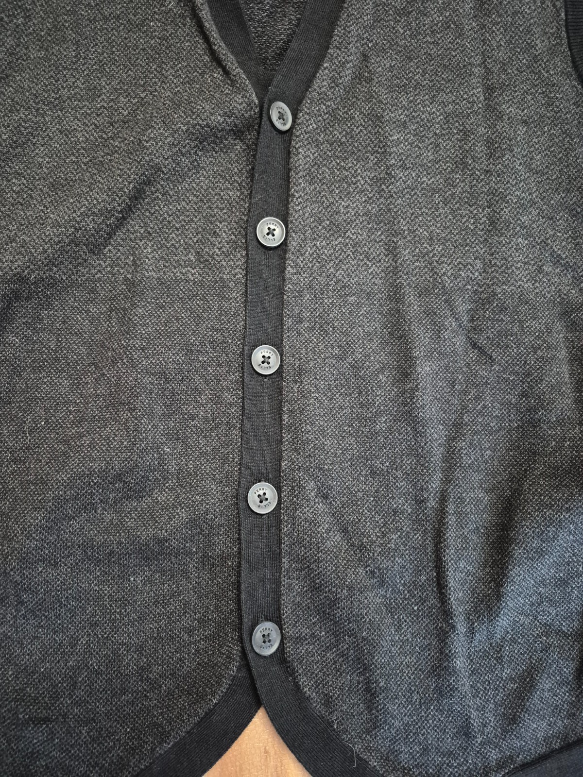 Perry Ellis Sweater Vest Men’s 2X Gray Black Wool Blend-Cotton Rayon Wool NWT