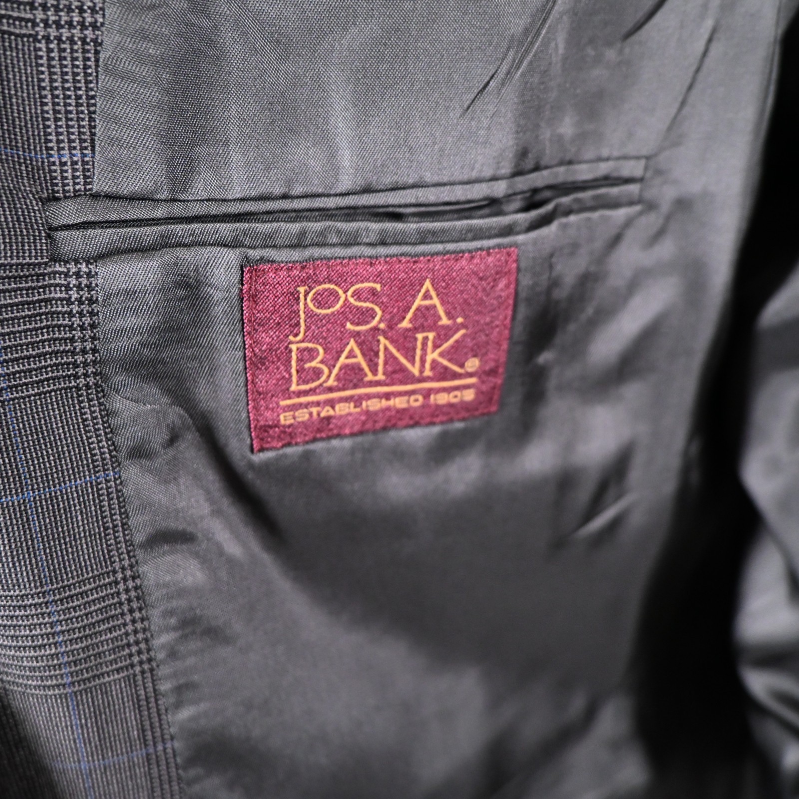Jos. A. Bank Gray Glen Check 100% Wool Sports Coat Men’s 44R