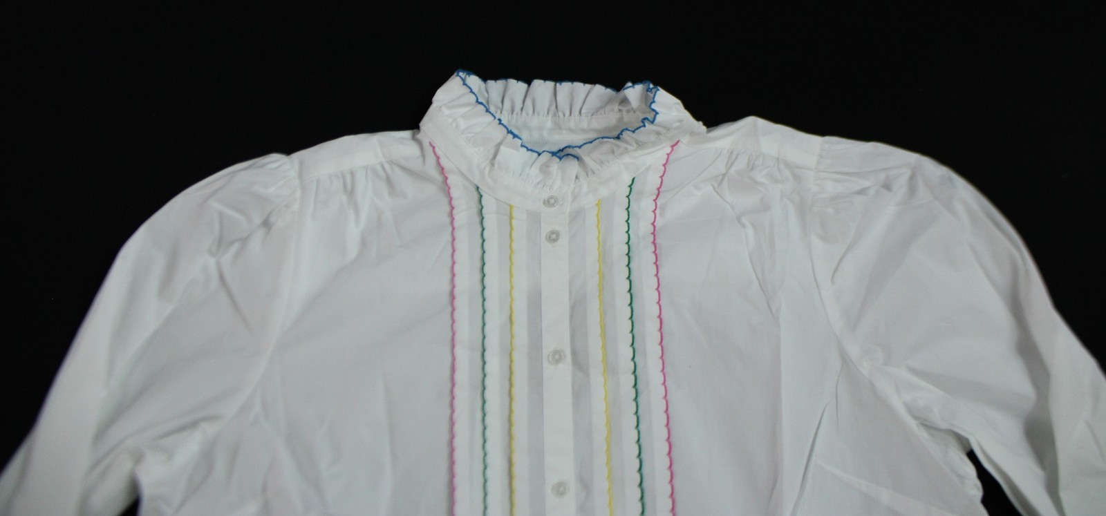 Boden Women’s Felicity Cotton Blouse CA4 White Multi Stitch Size US:16-18 UK:20