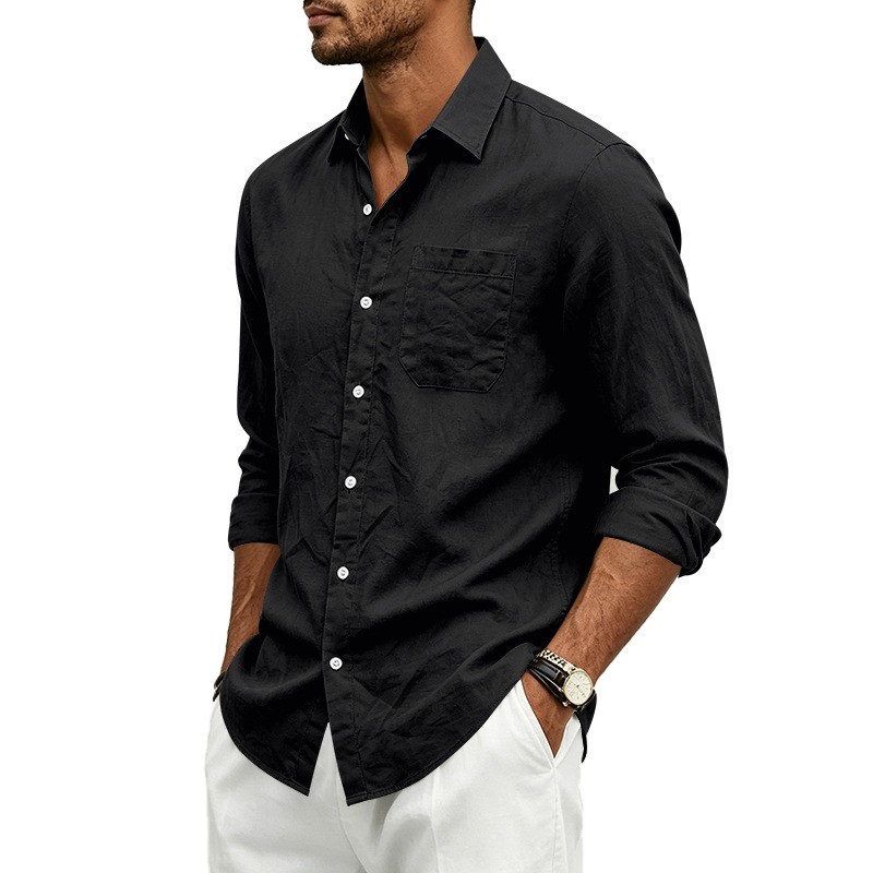 Summer Autumn Loose Lapel Men’s Casual Shirt