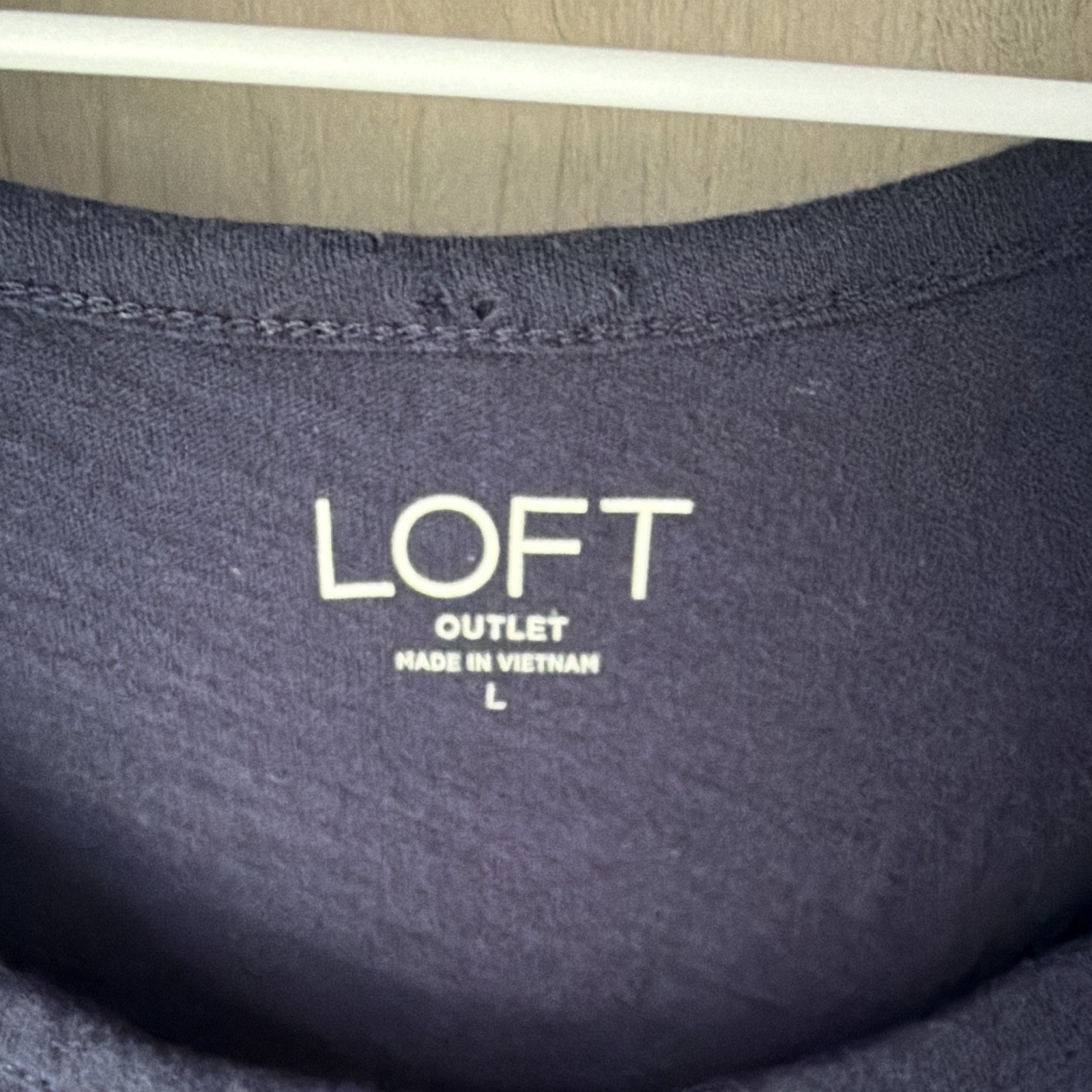 LOFT Outlet Women’s L Blue Solid Scoop Neck Ruffle Cap Sleeve Pullover Top