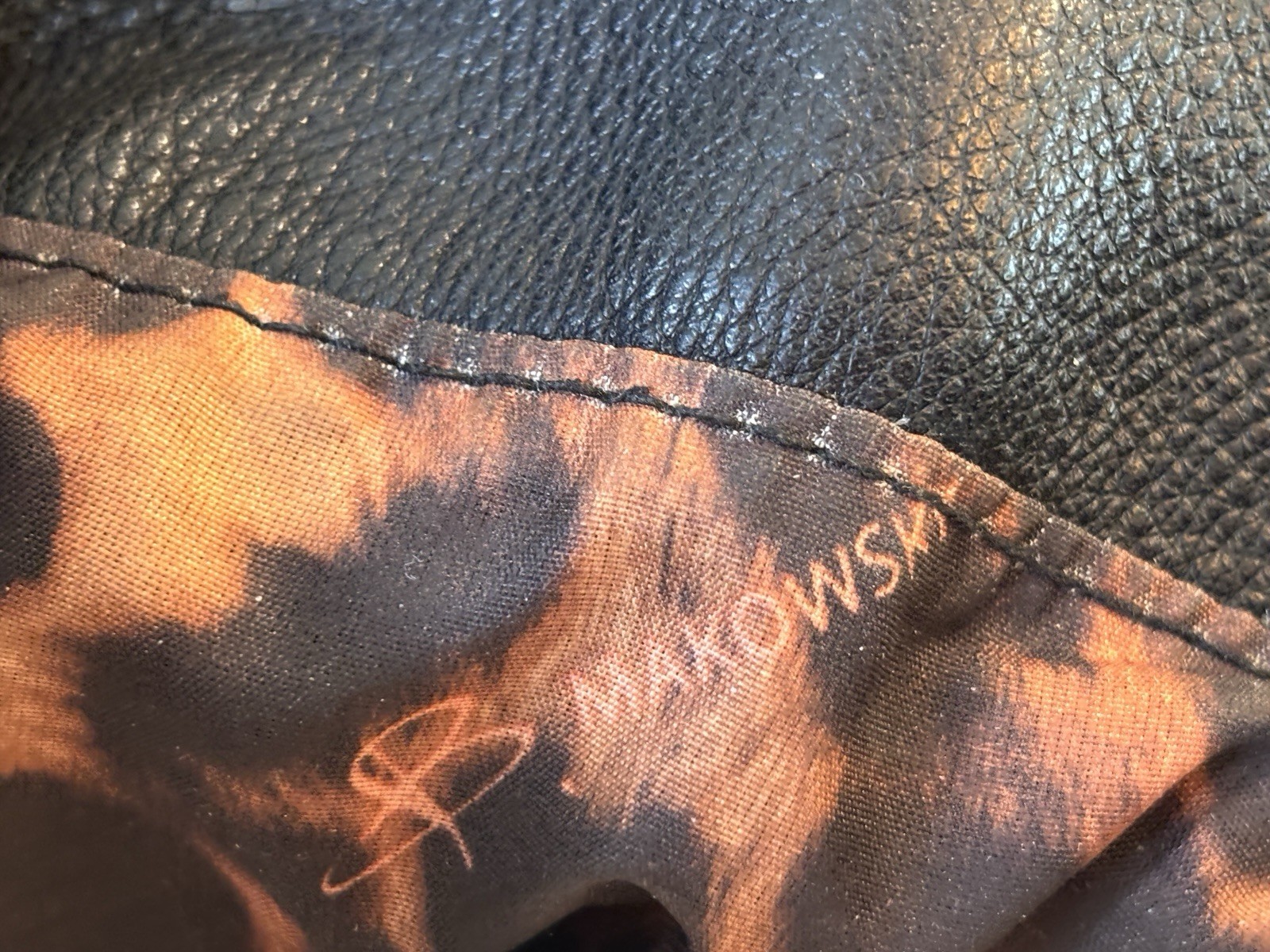Bruce Makowsky Black Leather Shoulder Bag with Studs