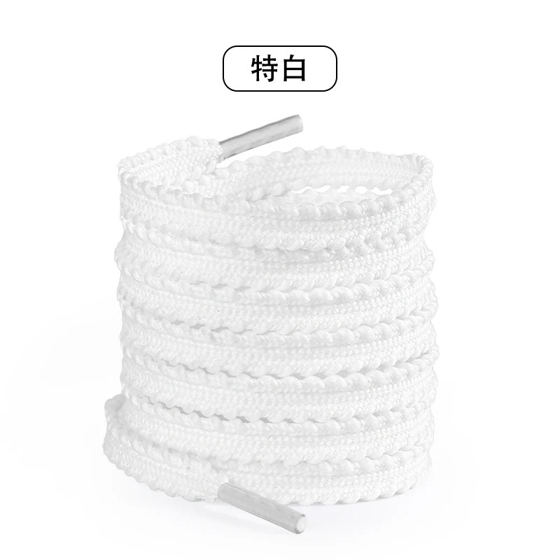 1 Pair Flat Wheat Ears Shoelaces, 0.7mm Solid Color Gear-shaped Braided Shoe Str