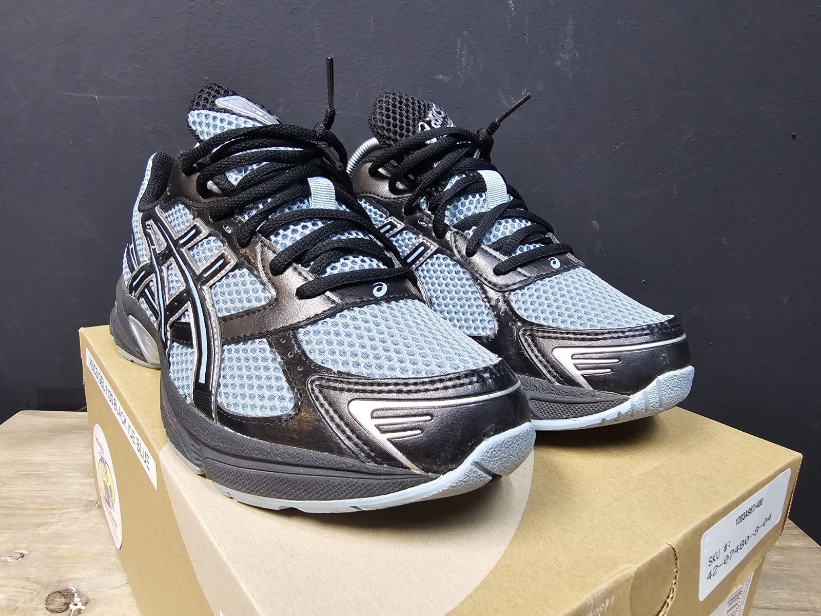 Size 8 – ASICS Gel 1130 Black Ice Blue Excellent Condition With Original Box 🔥