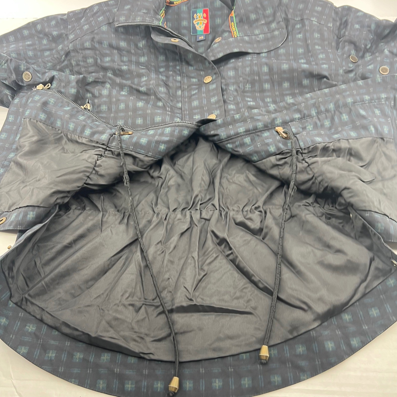 Sunice Women’s Plaid Jacket XS Zip Front Full Zip cinched YKK zipper
