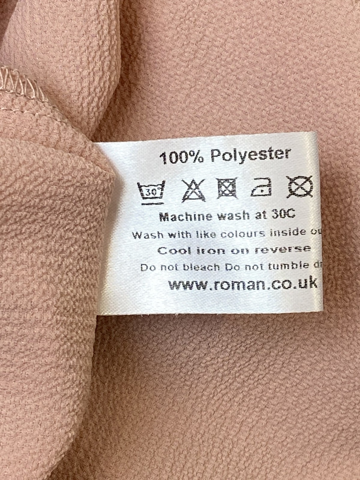 Roman Originals Light Pink Long Tunic Top Notch Neckline & Decorative Button 16