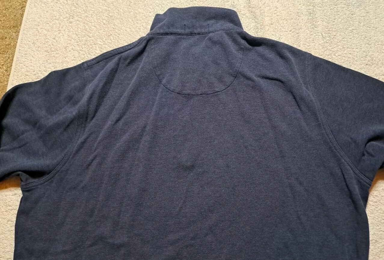 Peter Millar Sweater Mens Large Crown Comfort Worcester CC 1/4 Zip Blue Golf