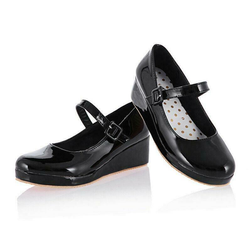 Women’s Platform Wedge Dress Ankle Strap Mary Jane lolita shoes