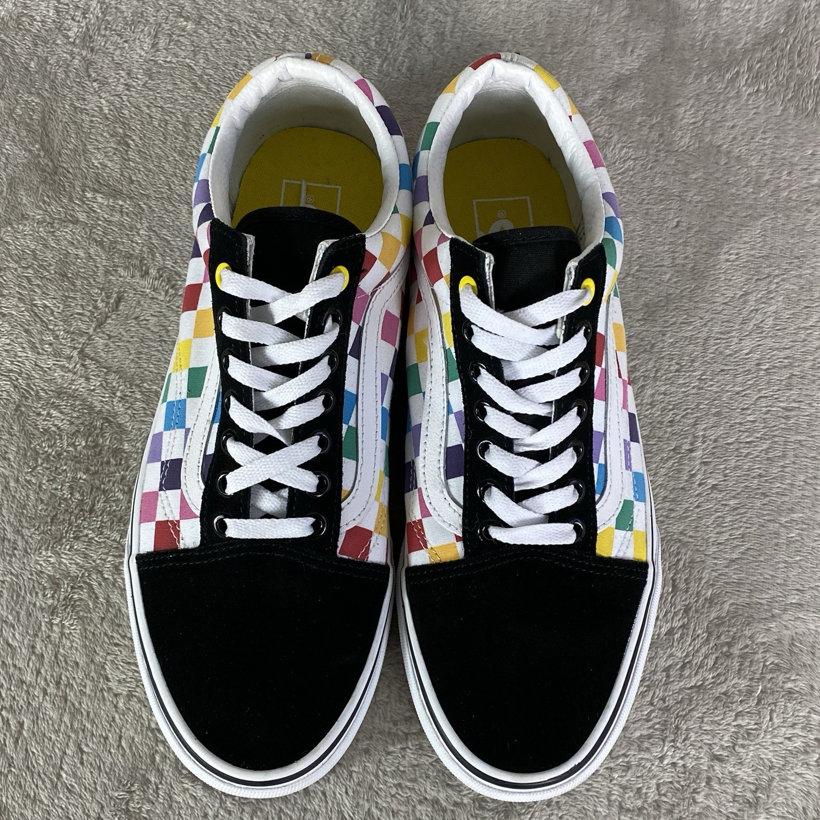 Vans Old Skool Checkerboard Shoes Men 5.5 Women 7 Multi Canvas NEW