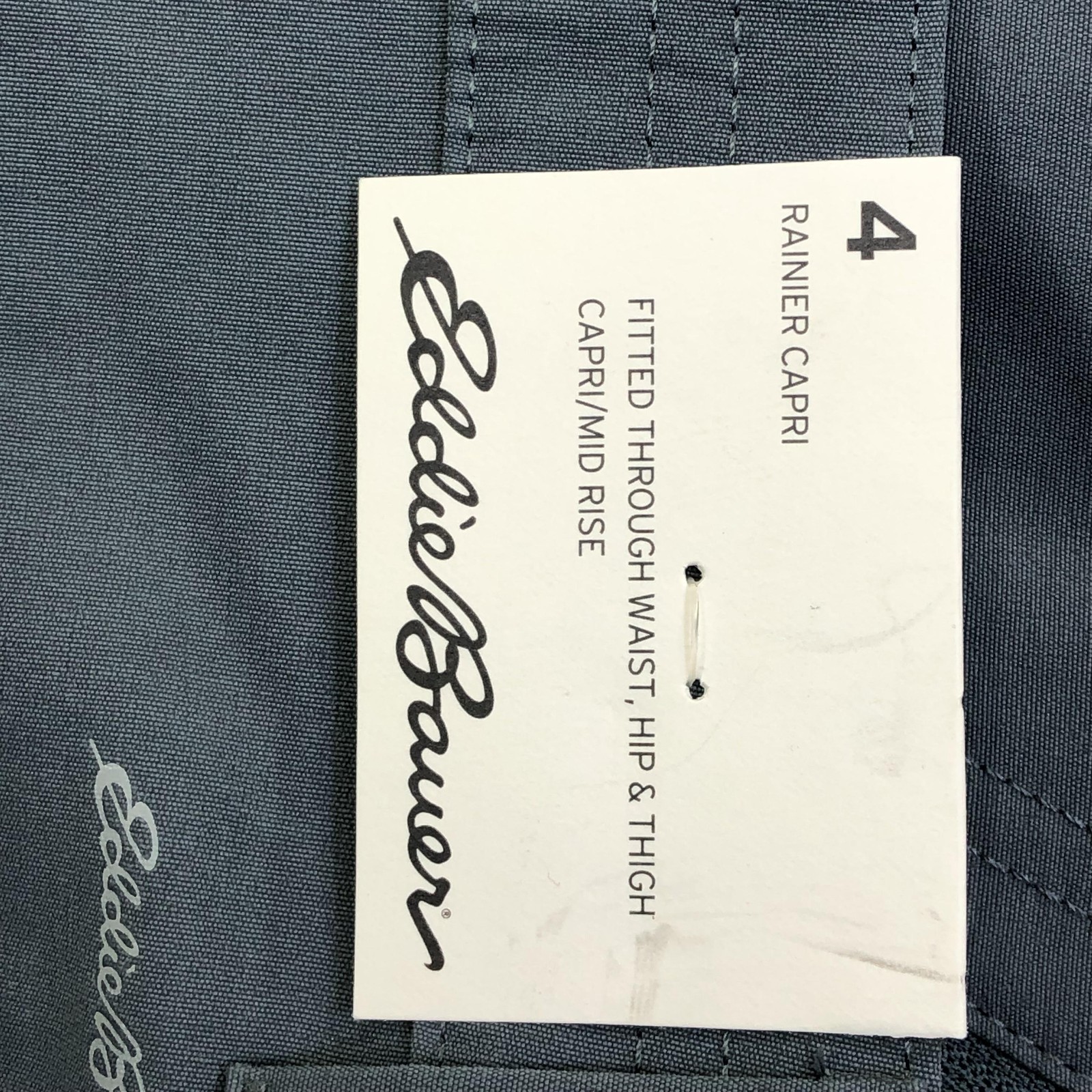Eddie Bauer Rainier Capri Pants Womens 4 Gray Nylon Hiking Outdoor Stretch