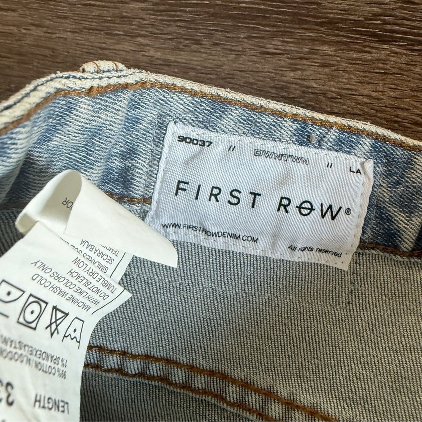 First Row Knee Destroyed Slim Flare USA Distressed Casual Streetwear 40″/33″