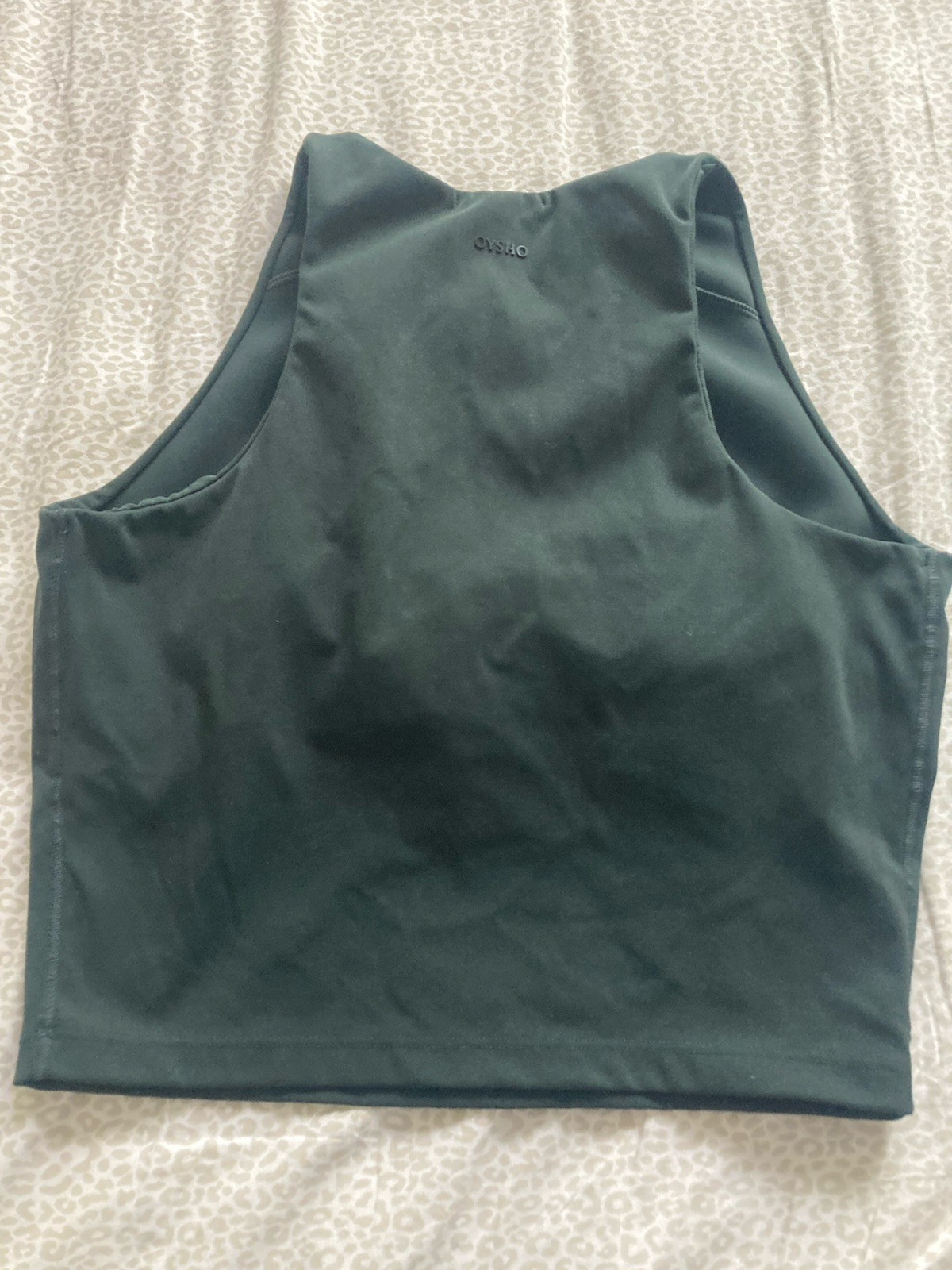 Oysho Bra High Waist Leggings Size M Gym Workout Forest Green Sun Protection
