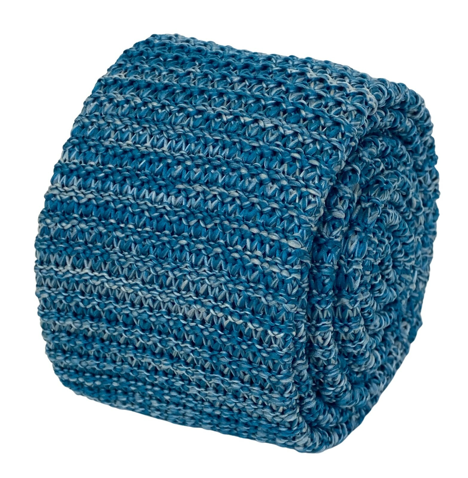 Frederick Thomas Designer turquoise and white speckled mens knit-ted tie