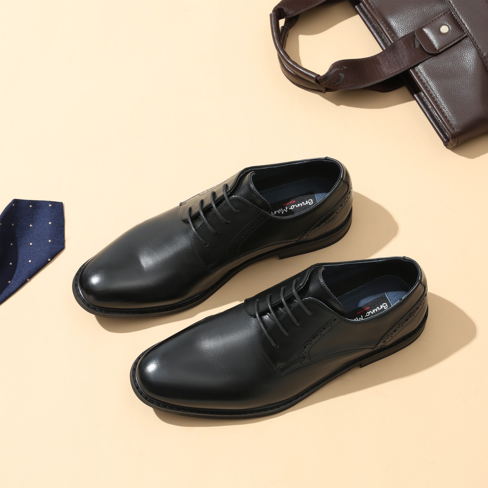 Bruno Marc Men’s Leather Lined Dress Lace-Up Oxfords Shoes Derby Dress Shoes
