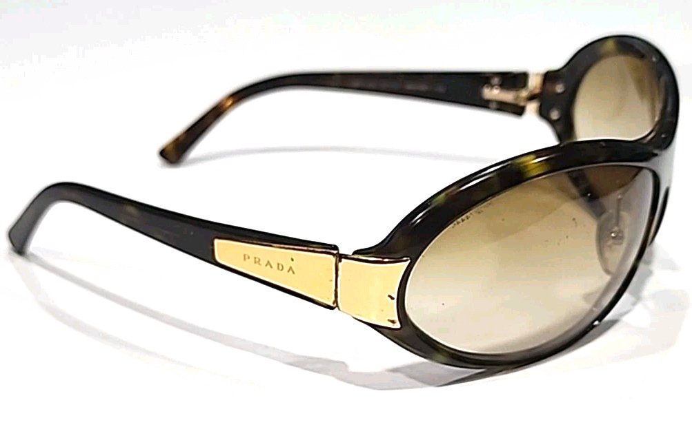Prada Spr10G Tortoise Brown Wrap Sunglasses 67-16 115mm Italy
