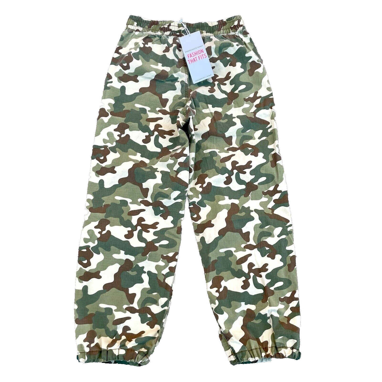 NEW! Camouflage Parachute Pants/ Junior’s (L) Green Ripstop STRETCH CAMO-NWT
