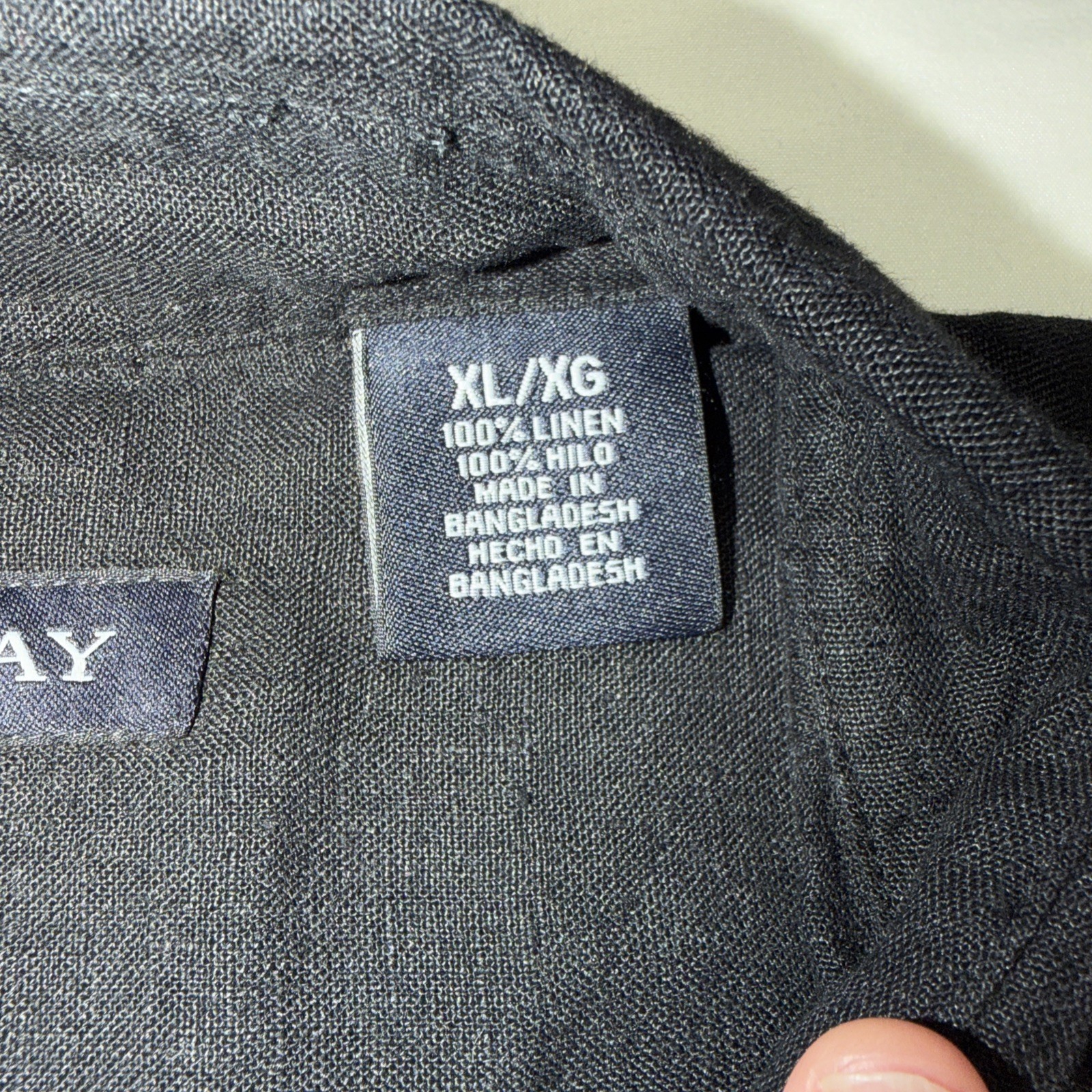 Hathaway Men’s Black Linen Short Sleeve Size XL Brand New