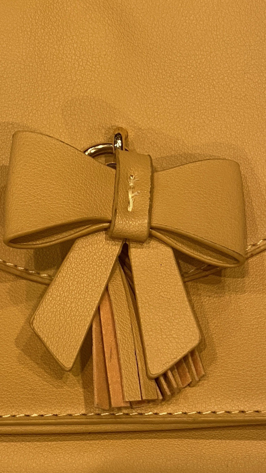 New! ECOSUSI Yellow Gold Backpack Purse & Matching Wristlet Wallet PU Leather