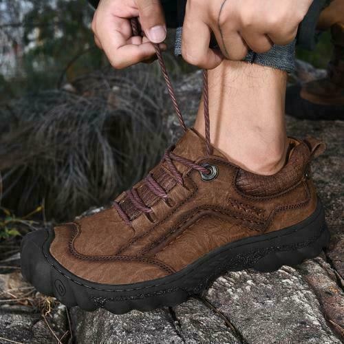 Fashion Men’s Outdoor Hiking Lace Up Shoes Climbing Non-slip Flat Walking Casual