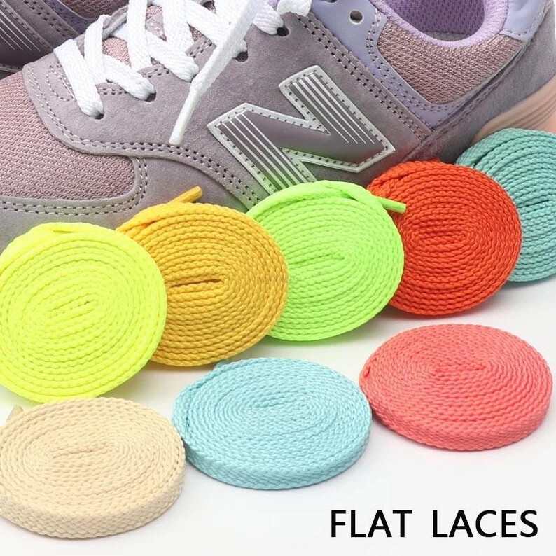 10 SECONDS FLAT SHOE LACES 27/36/40/45/54/63 inches Pick Your Color MADE IN USA
