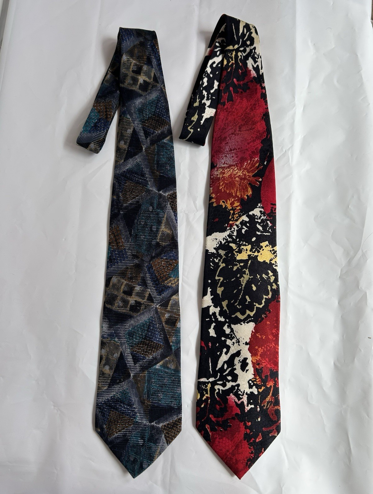 Gene Hiller Men’s Woven Italian Silk Tie Multicolor Abstract Lot 2