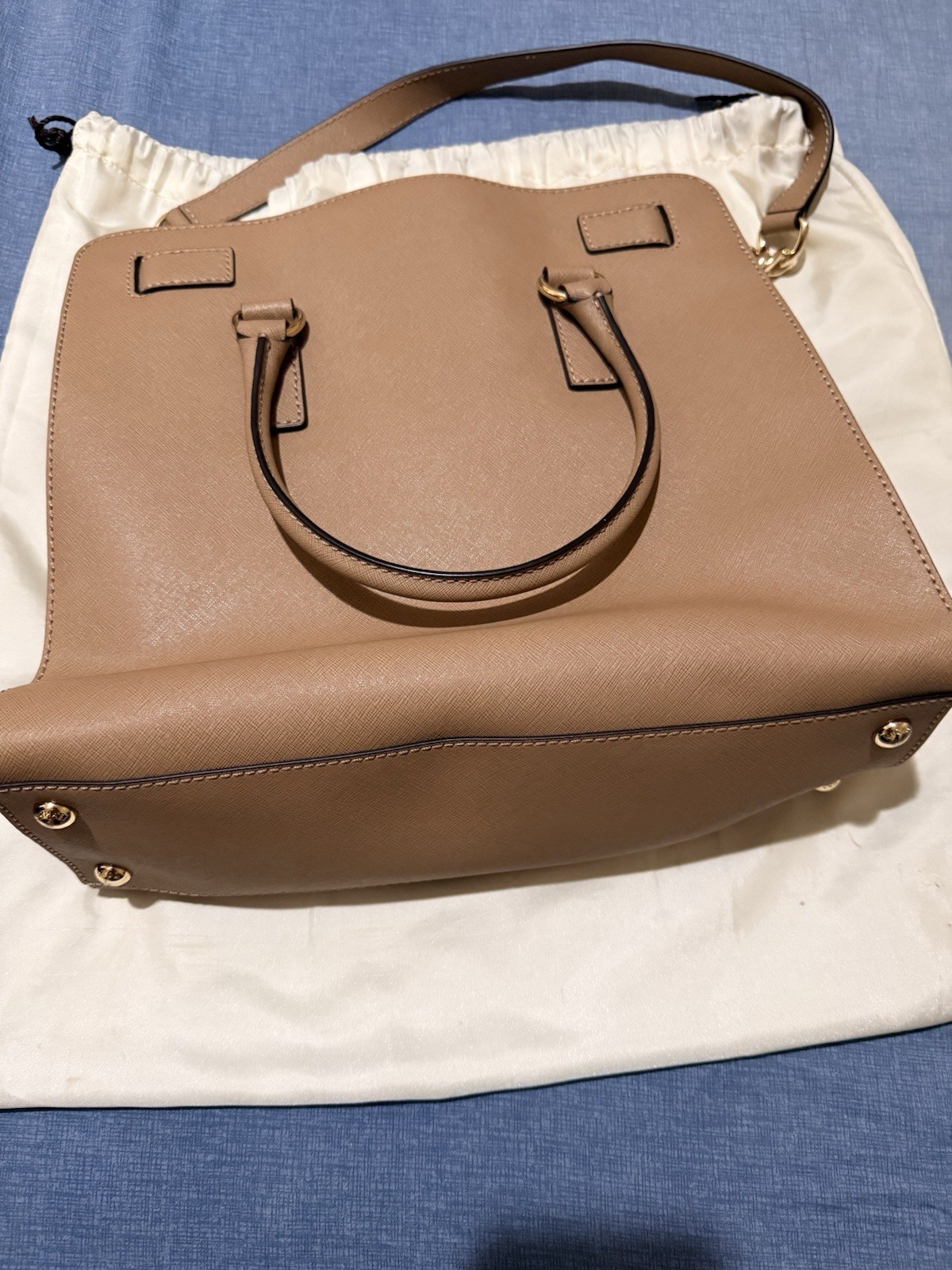 Michael Kors Hamilton Handbag Camel/Tan, Gold with Original Dustbag