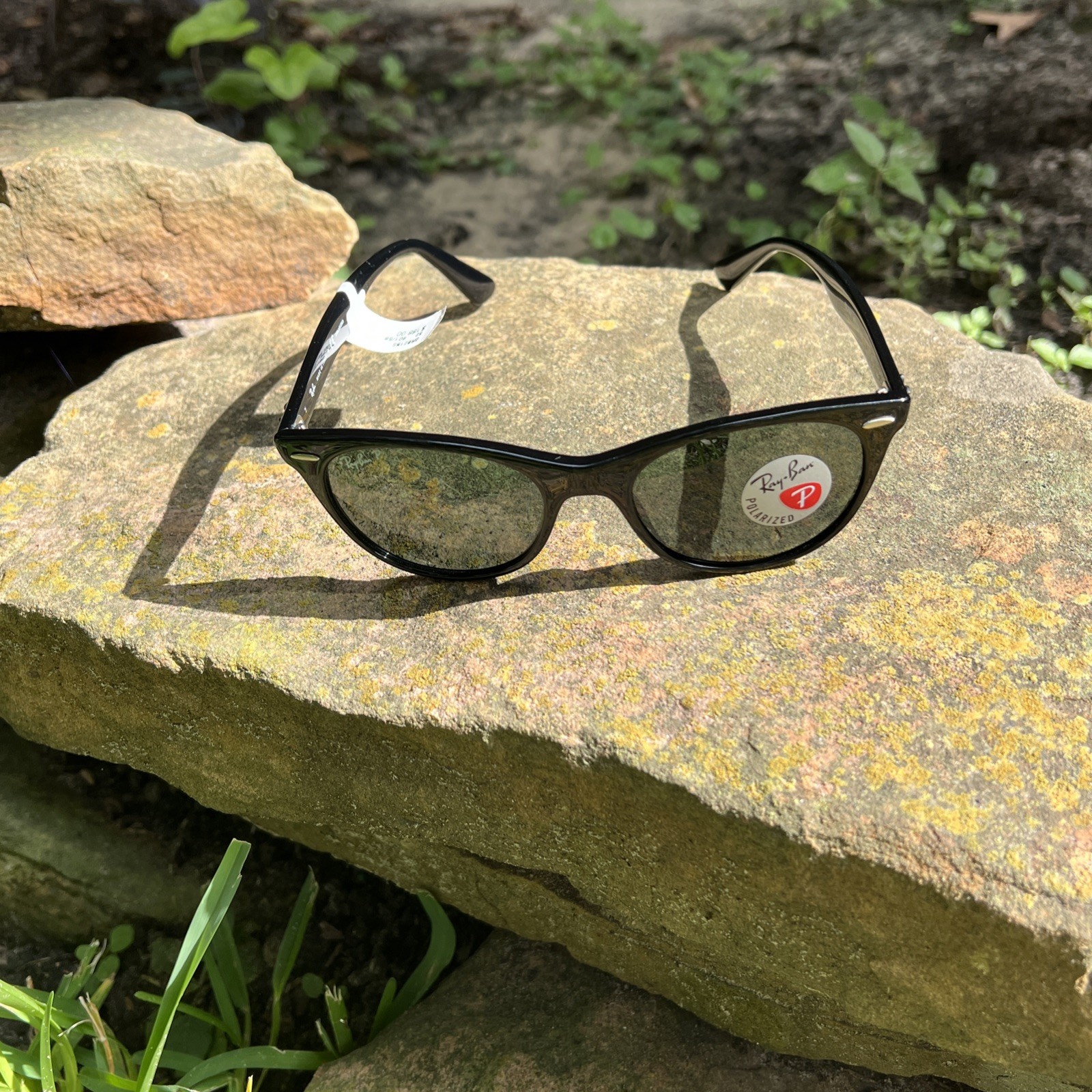 Ray-Ban P RB2185 Wayfarer Classic 901-58 Black Frame Green Polarized Sunglasses