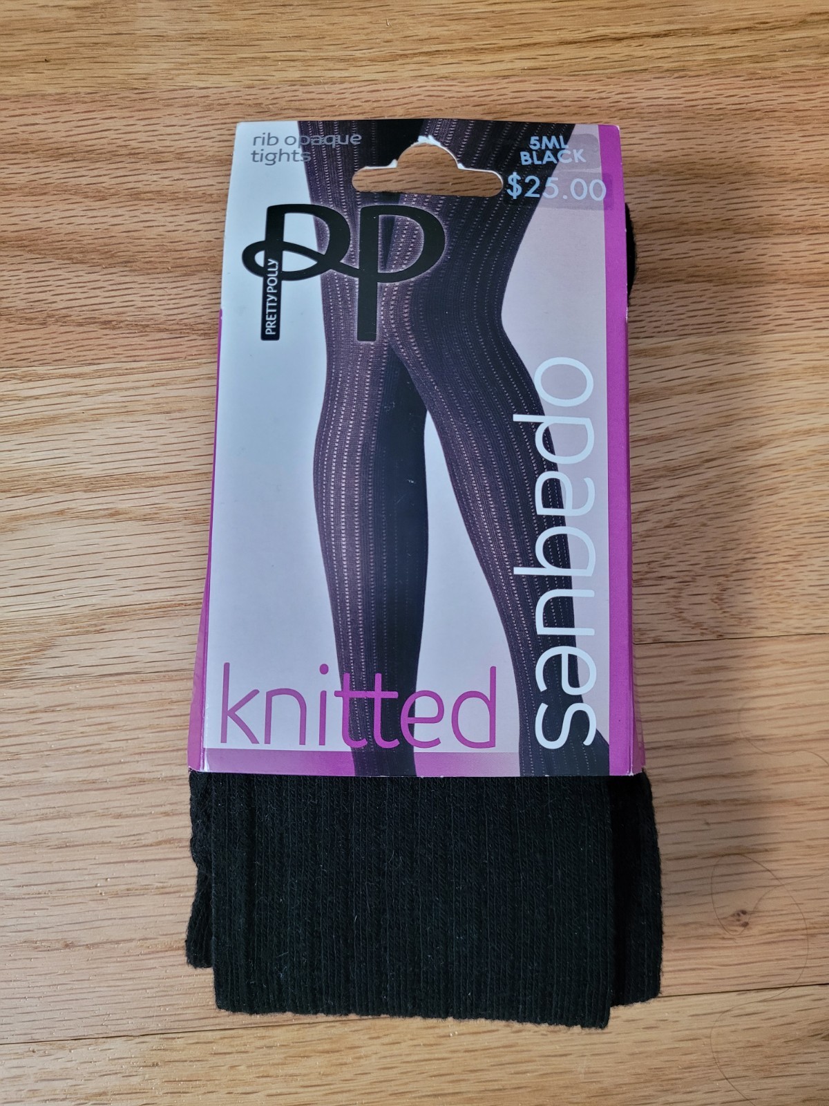 Pretty Polly Knitted Sanbedo Tights Black Size S