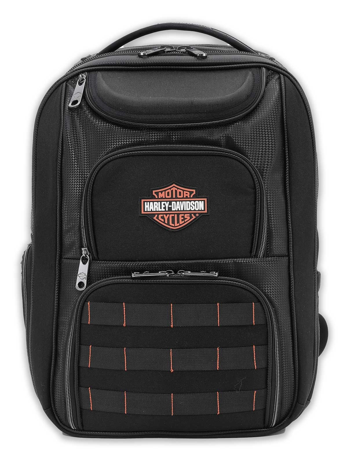 Harley-Davidson Storm 3D Rubber Bar & Shield Logo Rugged Backpack, Black