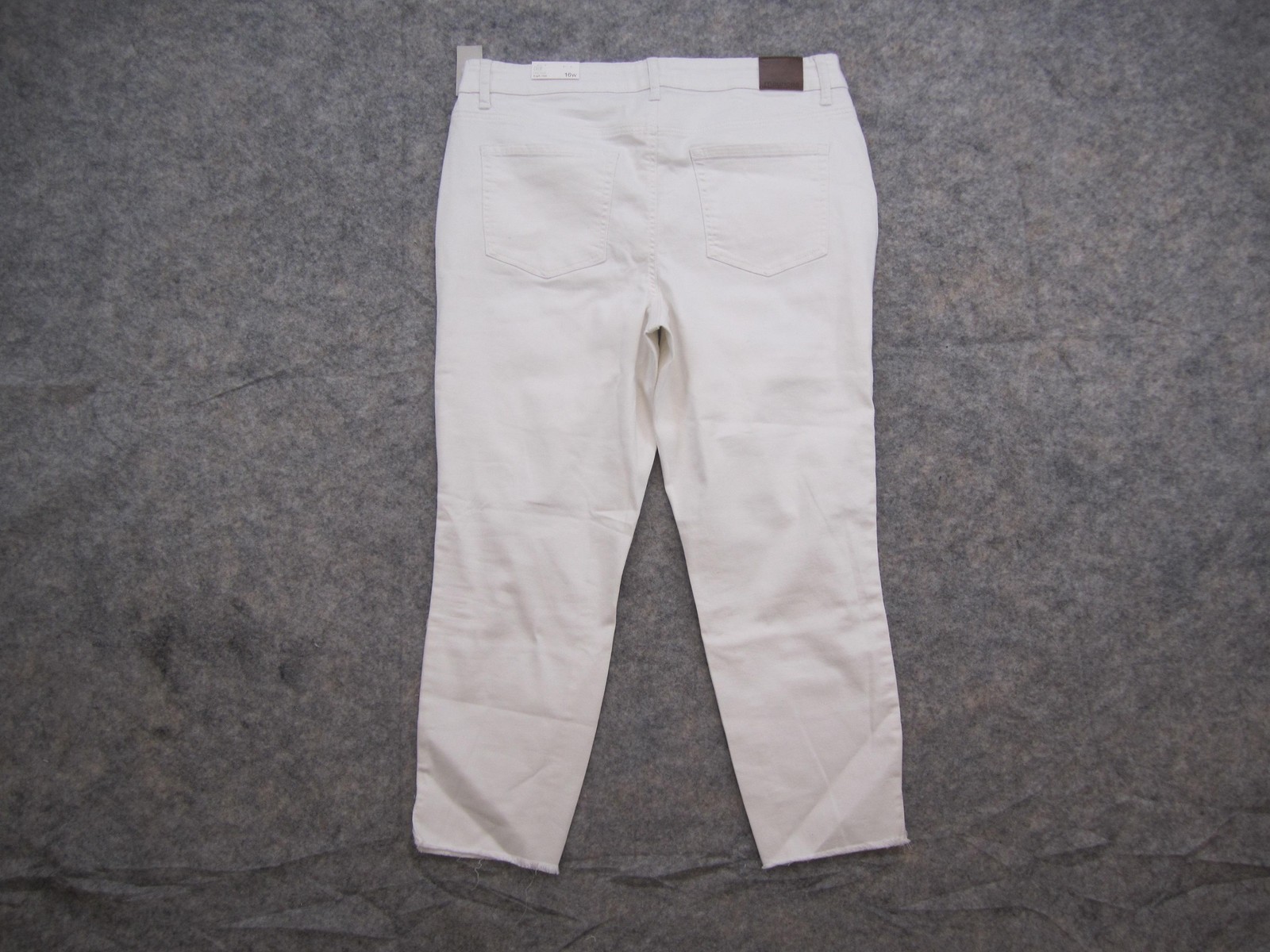 Maurices Ankle Jeans Womens Plus 16W White High Rise Distressed Stretch Denim