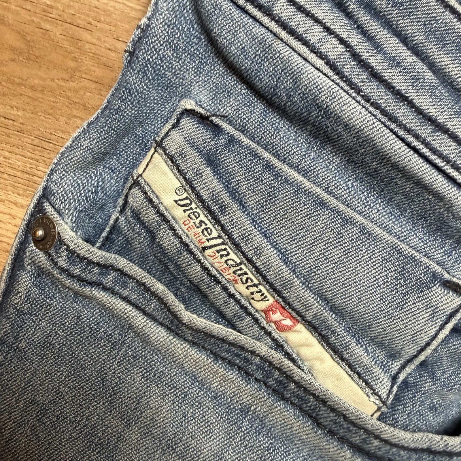 Diesel 1979 Sleenker Jeans Men 34×32 Blue Slim Skinny Stretch Thrash Punk 0LICM