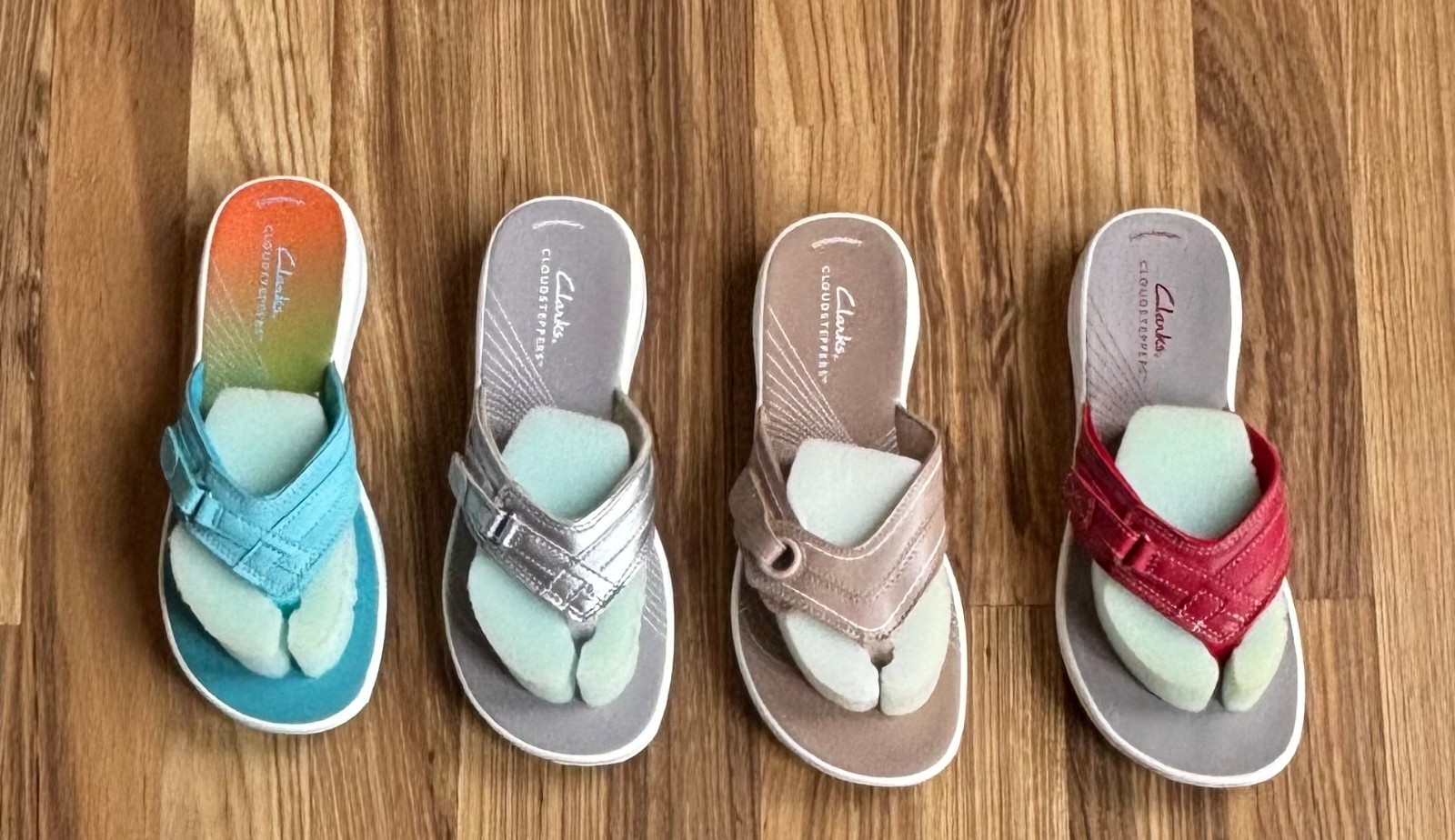 NWOT 14 Colors Clarks Cloudsteppers Cushion Soft Sandals Ladies Sz 7