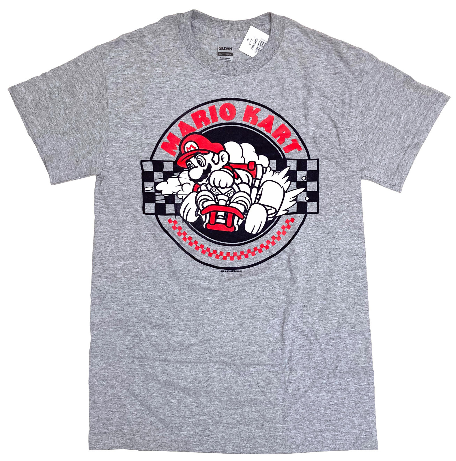 Nintendo Mario Kart Men’s Grey Heather Graphic T-Shirt New