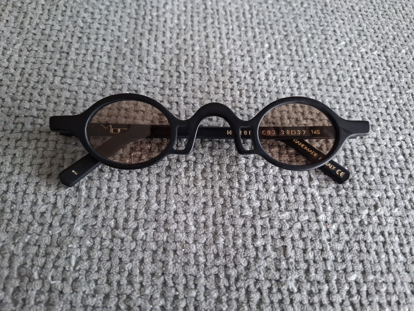 Monokol Oval Minimal Sunglasses MK200 C03 COLOR Matte Black Brown Lenses 38-37
