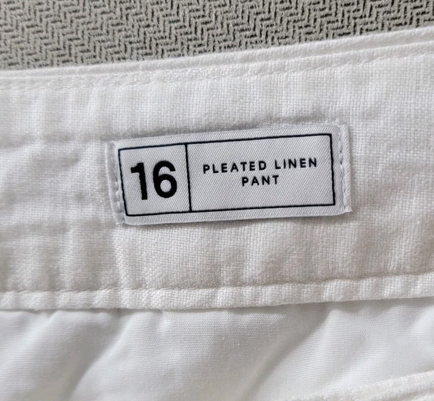 Gap Womens Pants Linen Pleated Wide Leg NEW Size 16 Off White Resort Beach