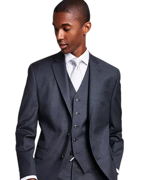Michael Kors Mens Classic fit Suit Jacket Blazer 46 R Mid Grey Solid Wool