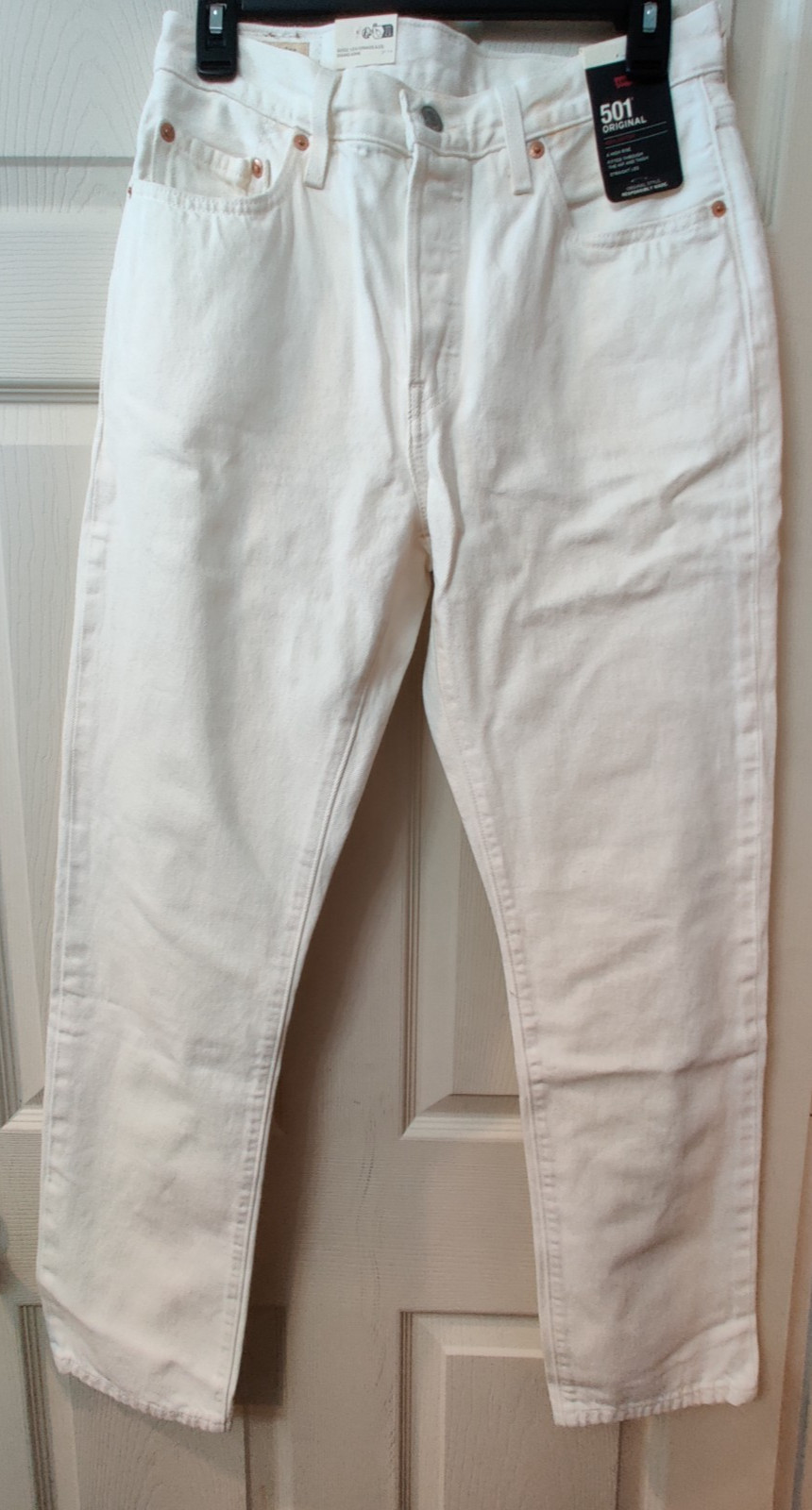 Levi’s 501 Jeans Women’s Size W29 x L32 High Rise Straight Button Fly White NWT