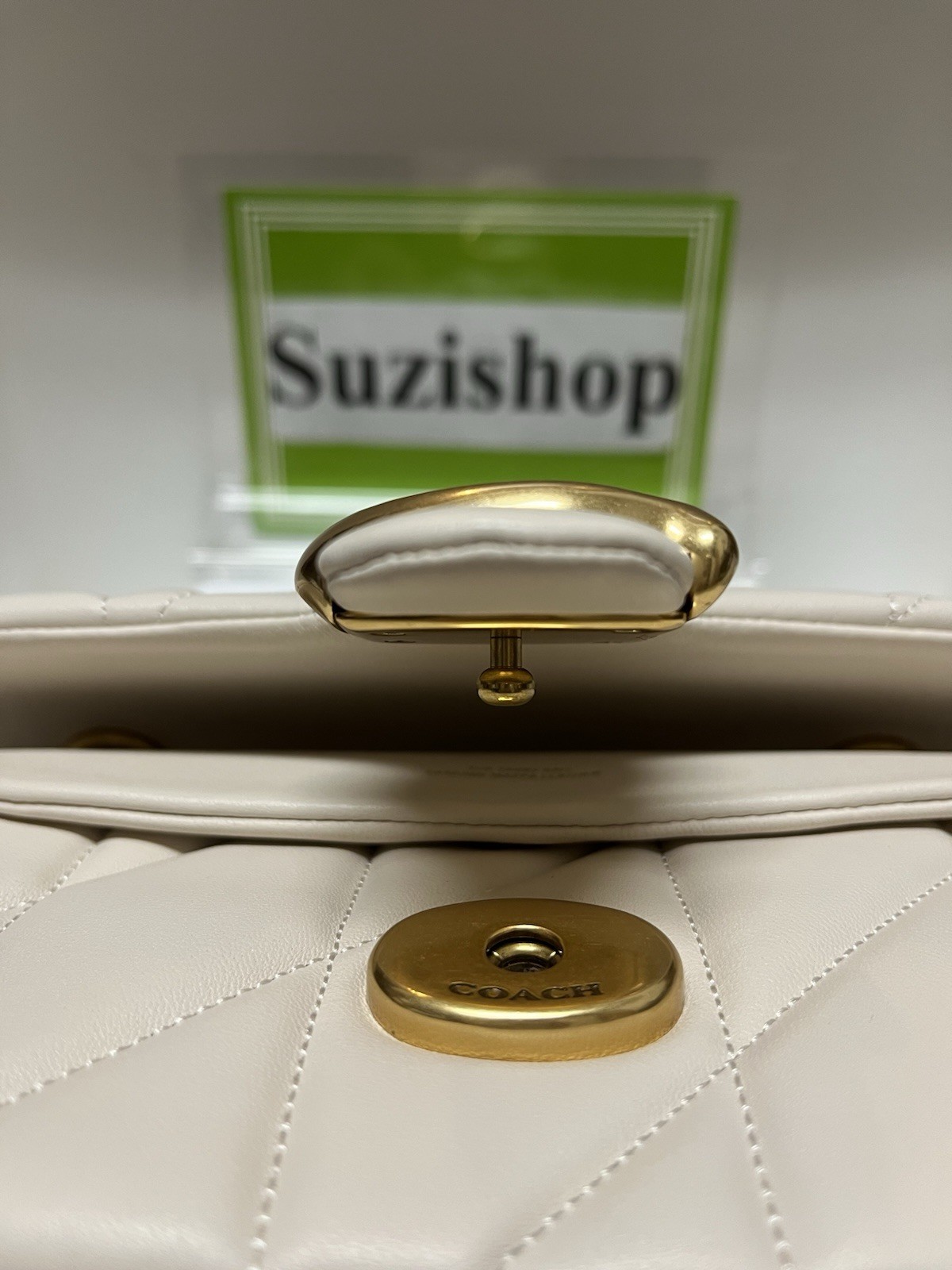 COACH Tabby Puffy Quilted Chain Shoulder Bag 20 Chalk White CP149