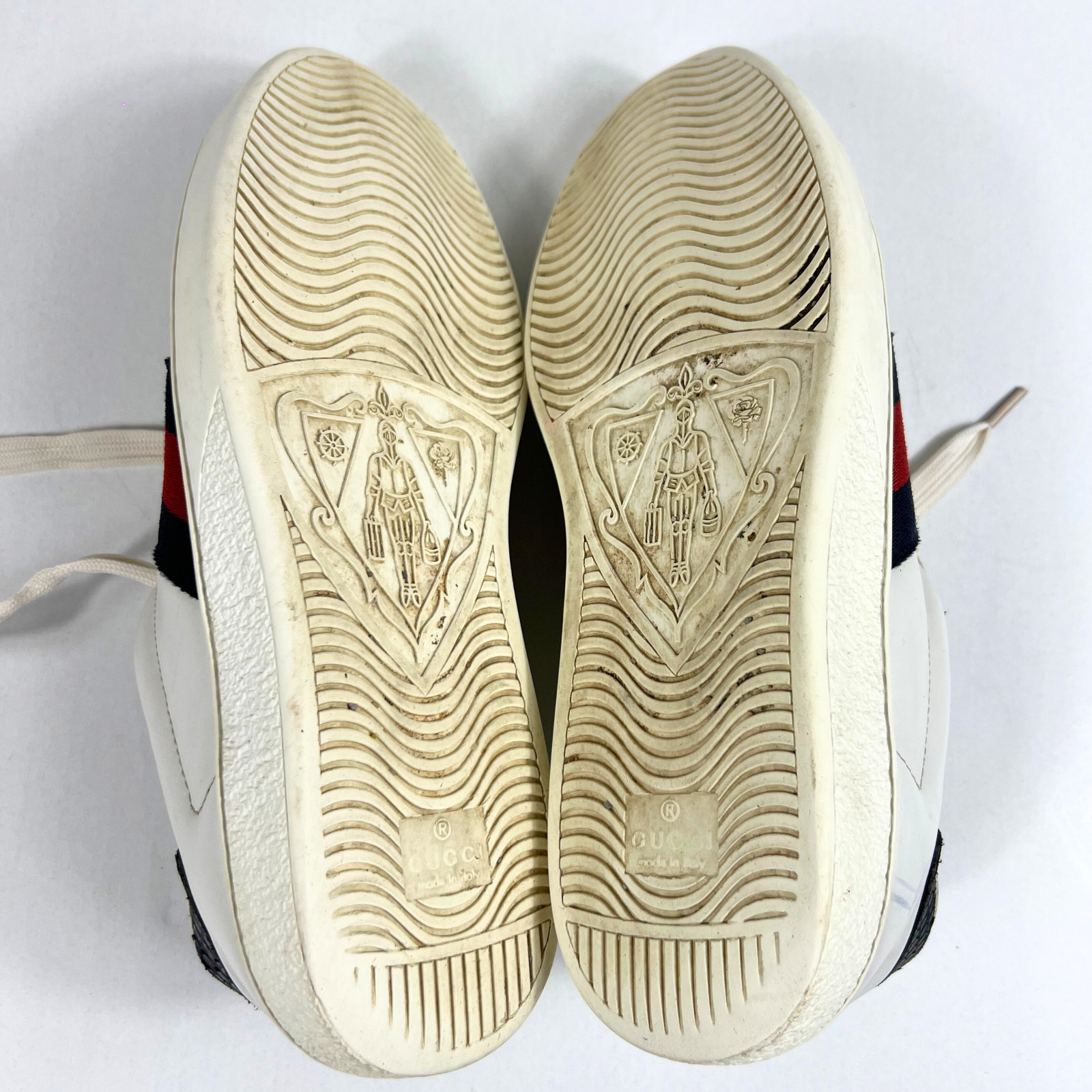 Gucci Ace Web Stripe Sneakers Men’s Size 6 White Leather Low Top Trainers Shoes