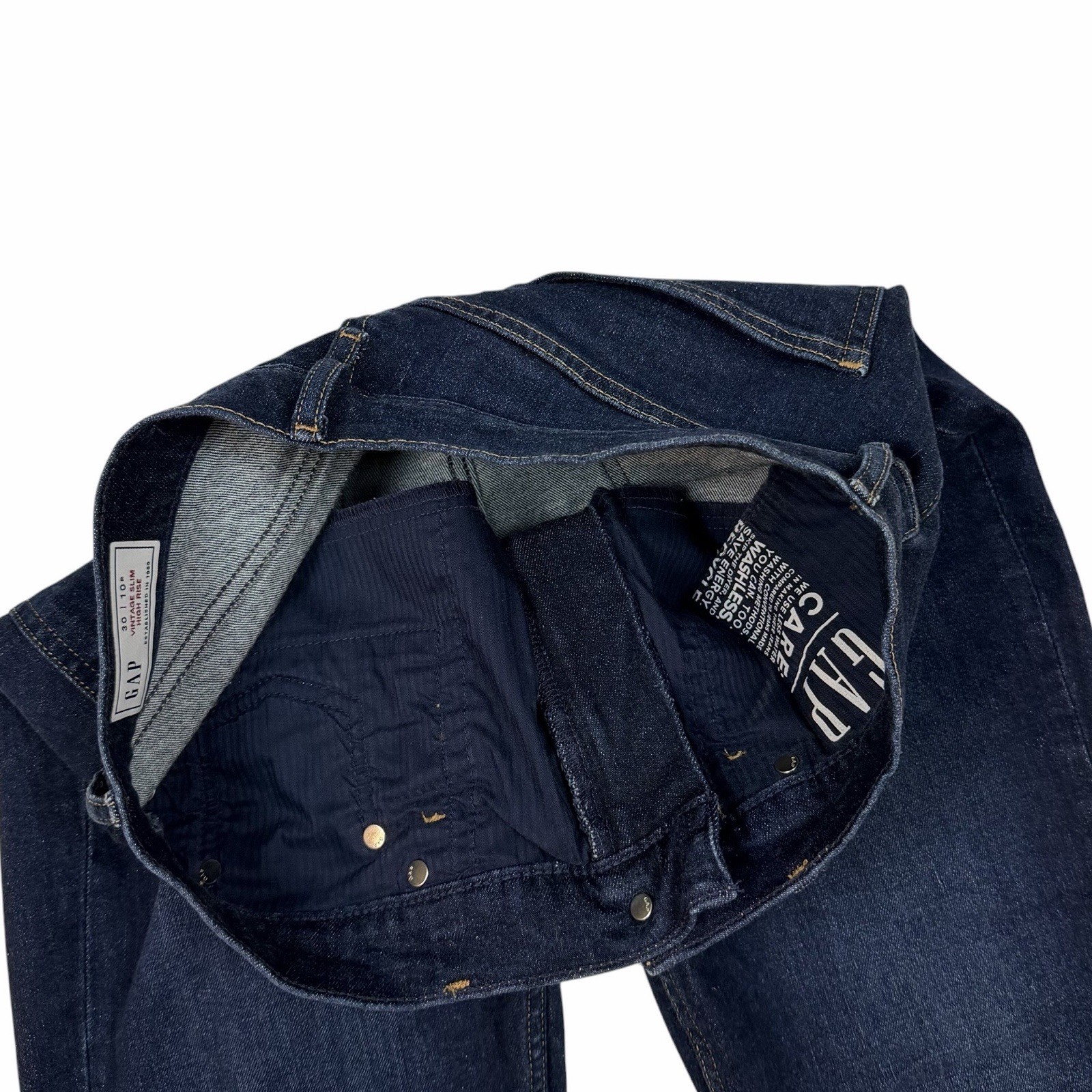 GAP Vintage Slim Ankle Jeans Size 30/10 High Rise Waist Denim Deep Rinse Indigo