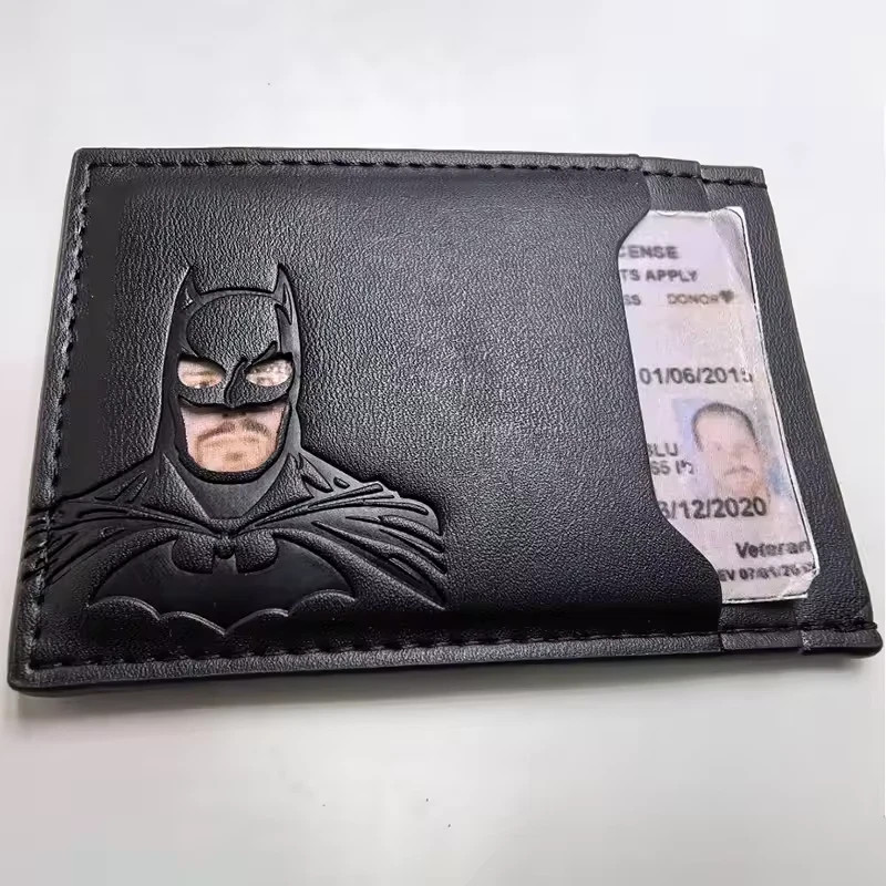 Batman Style PU Leather Wallet with ID Window Card Holder Superhero Mask Design