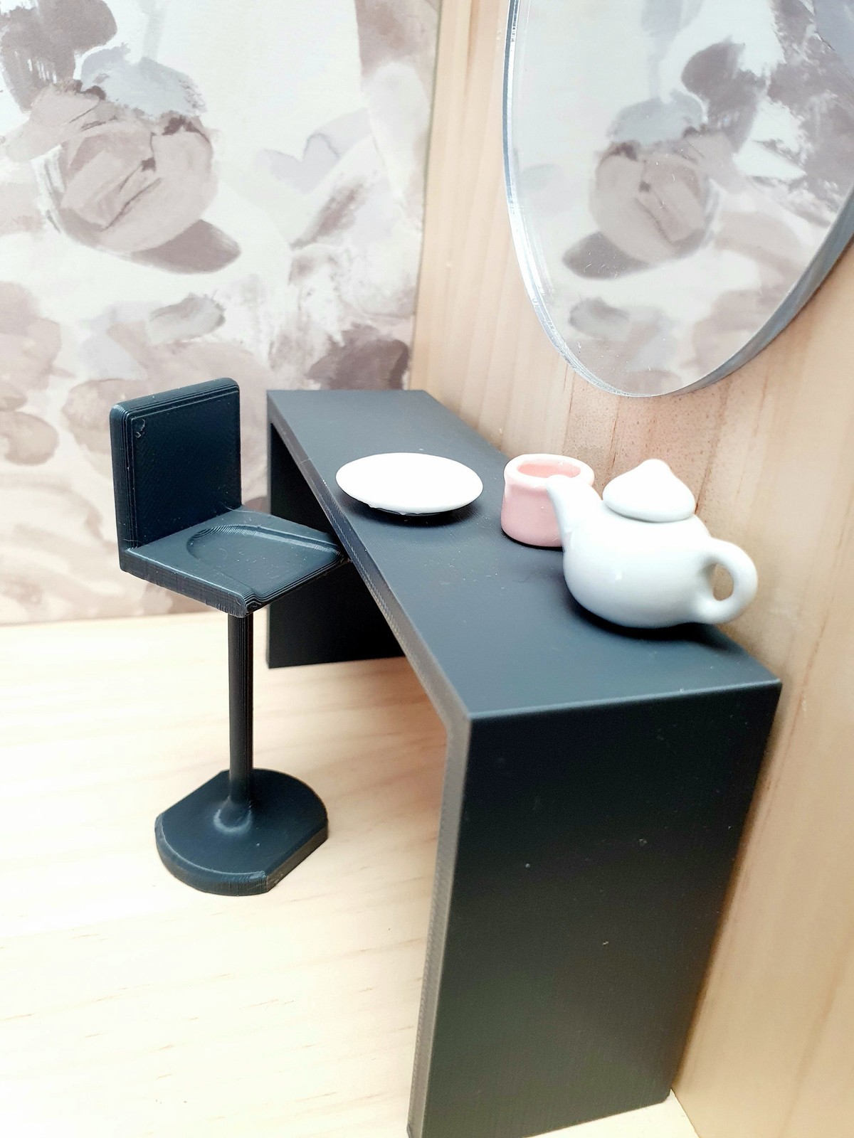 Dolls House Modern Bar Stool, Choice of Colours 1:12th Scale, Miniature Bar