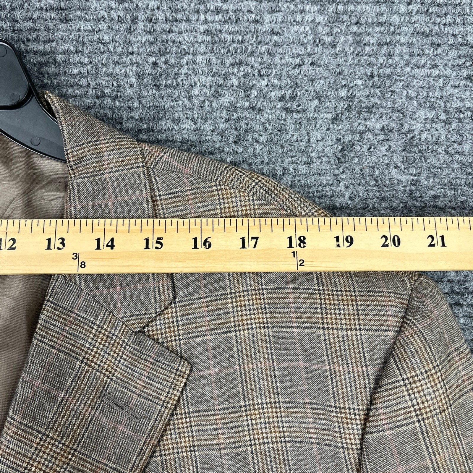 Samuelsohn Sport Coat Blazer 52L E.Thomas Wool Cashmere Glen Plaid Suit Jacket