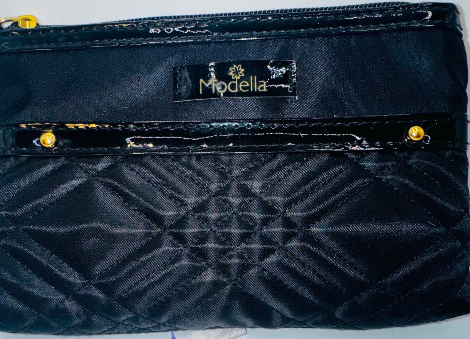 Handbag “Modella” Black Faux leather Shiny Tim Makeup Bag Pre-Owned