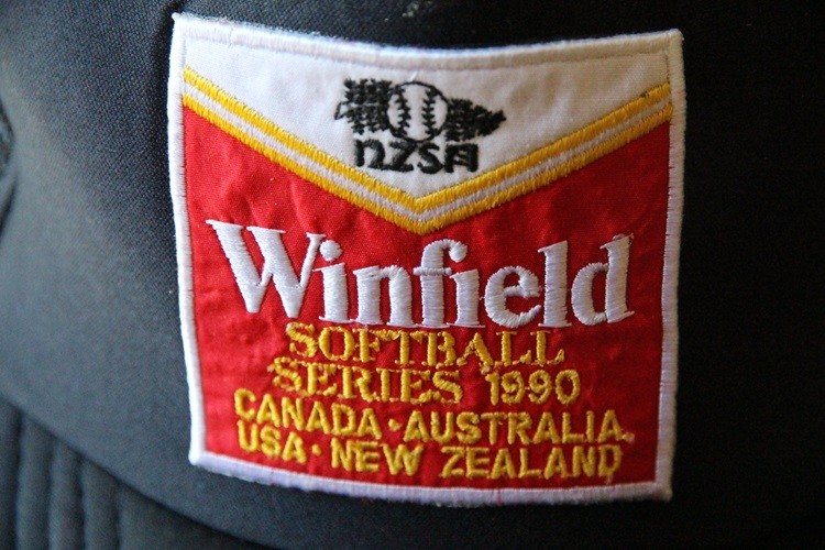 Vintage Winfield Softball Series 1990 black trucker style cap One size snapback