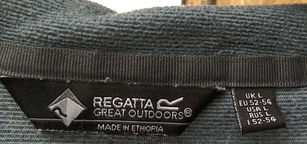 Unisex Regatta Great Outdoors Brand Blue/Grey/Stone Thin Fleece Top Size L 