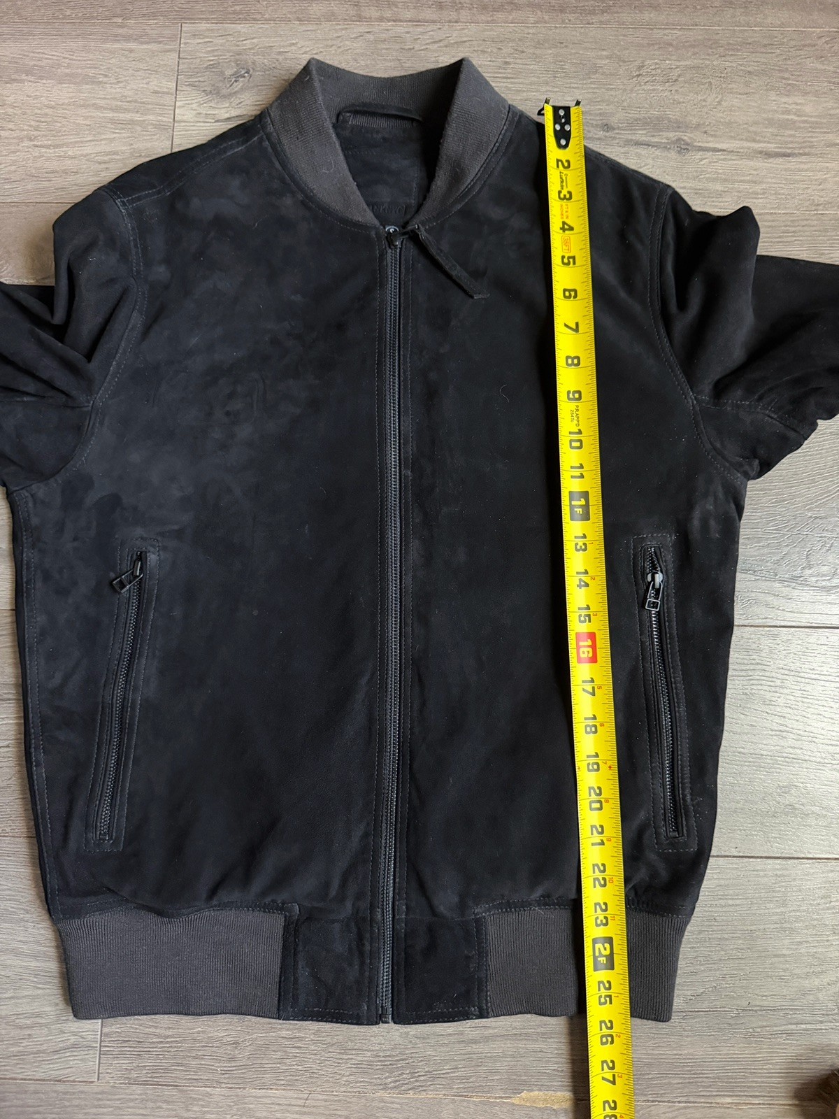 BLANKNYC Men’s Black Leather Bomber Jacket S Full Zip Pockets Lined