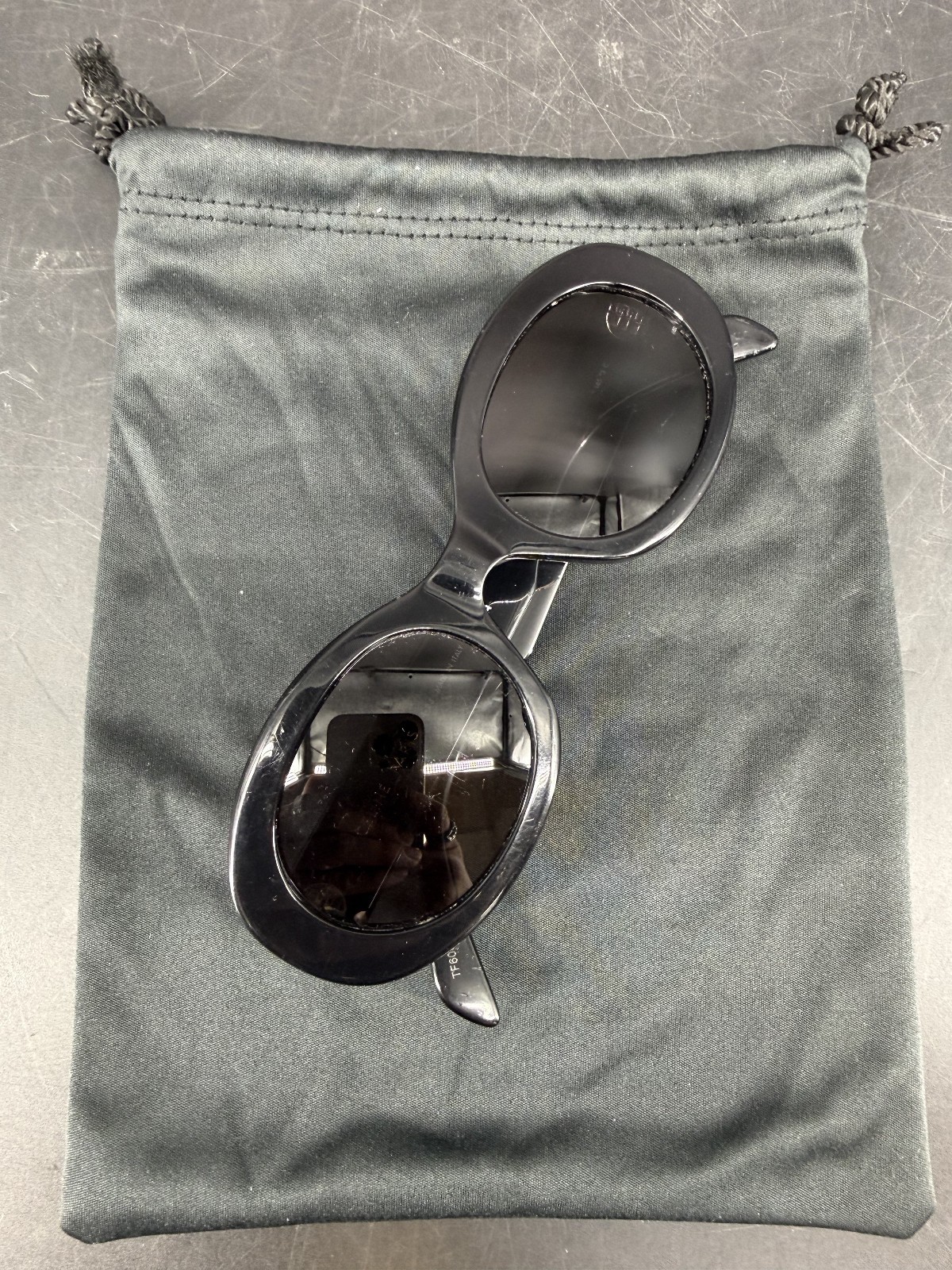 Authentic Celine CL40194U 01A 52mm Oval Black Sunglasses Grey Lens Only
