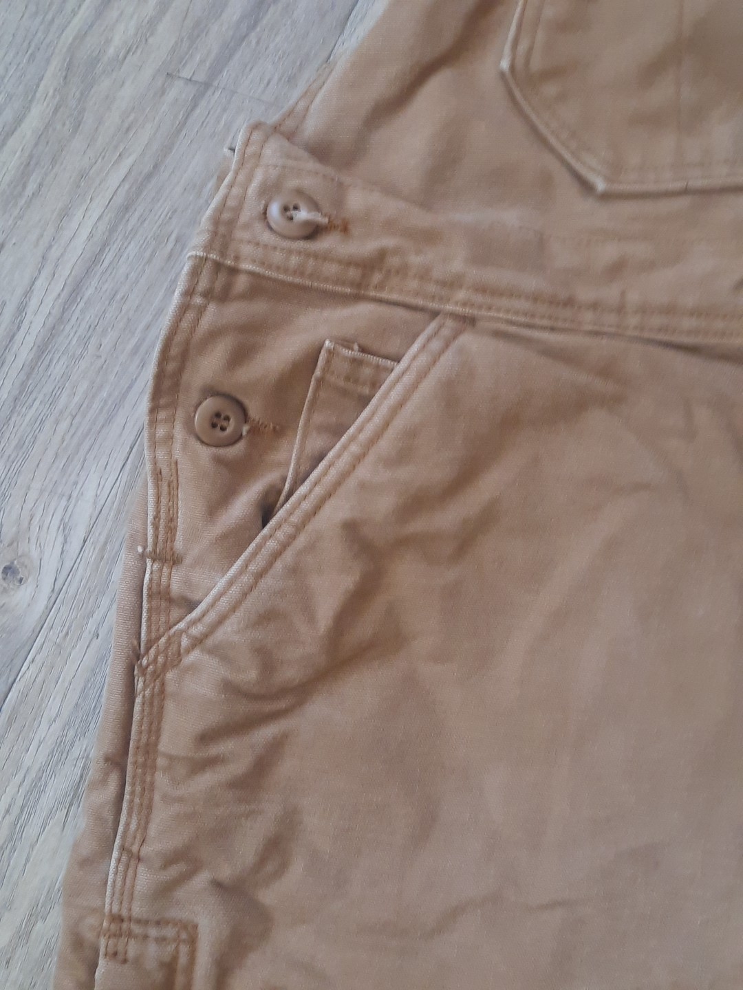 Carhartt Overalls 34×30 Brown Duck Canvas Work Bib Double Knee RN# 14806