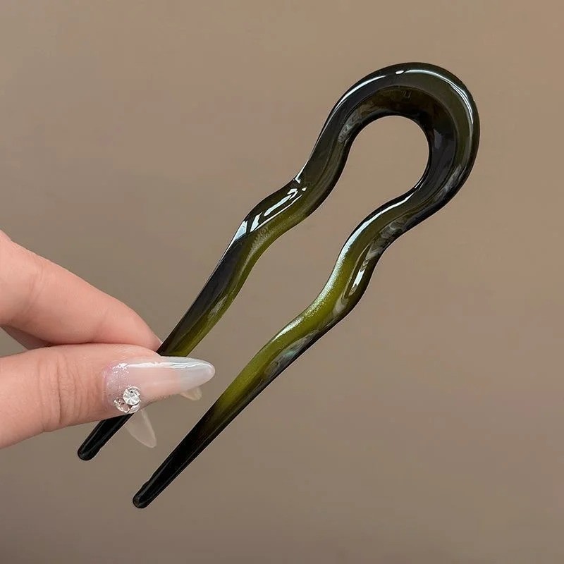 U-Shaped Hair Fork Tortoiseshell Acetate Acrylic Hairpin Fashion Hair Stick